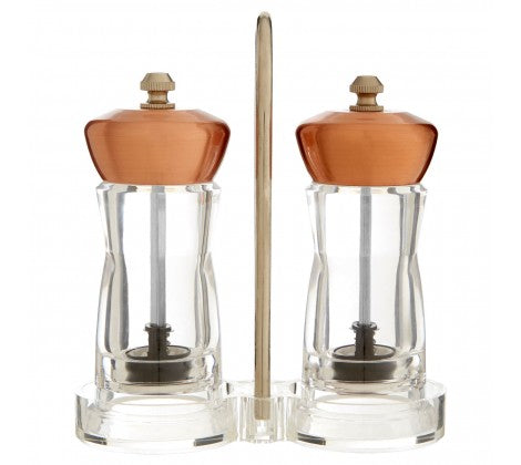 Salt And Pepper Copper Mill Set With Stand - Adapt Avenue