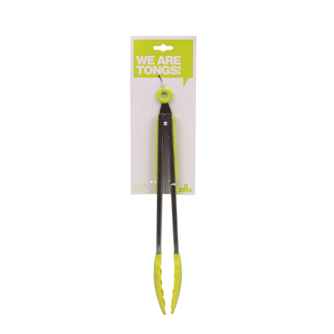 Zing - Silicone/Steel Tongs, Lime Green - Adapt Avenue