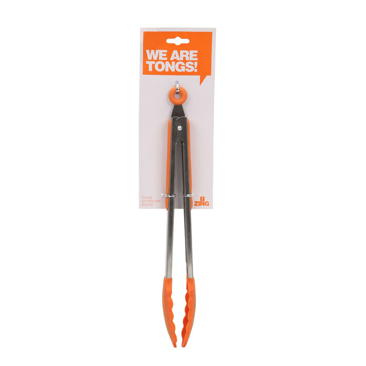 Zing - Silicone/Steel Tongs, Orange - Adapt Avenue