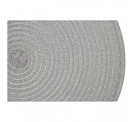 Silver Round Woven Placemat - Adapt Avenue