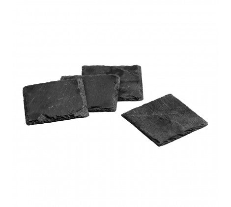 Set of 4 Grey Square Slate Coasters - Adapt Avenue