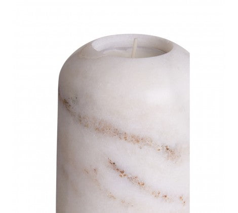 Lamonte Small White Marble Candle Holder - Adapt Avenue