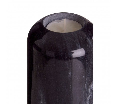 Lamonte Small Black Marble Candle Holder - Adapt Avenue