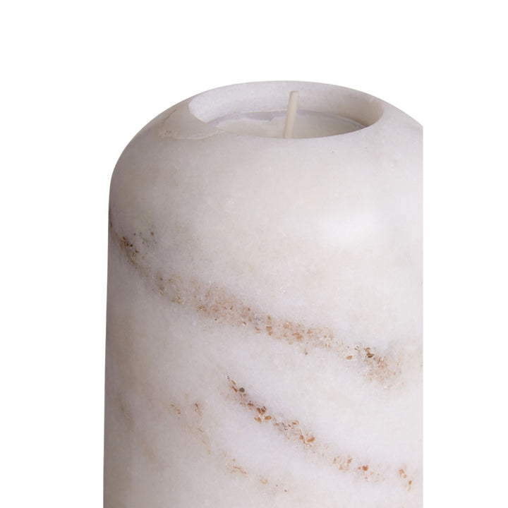 Lamonte Large White Marble Candle Holder