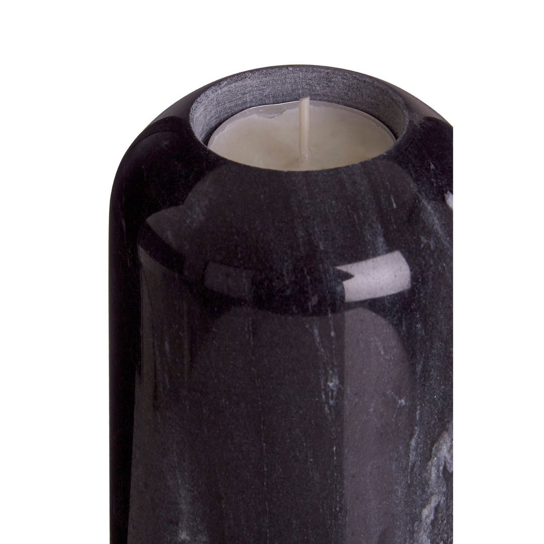 Lamonte Large Black Marble Candle Holder