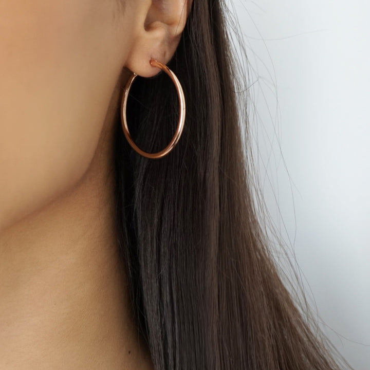 Rose Gold Hoop Earrings - Adapt Avenue