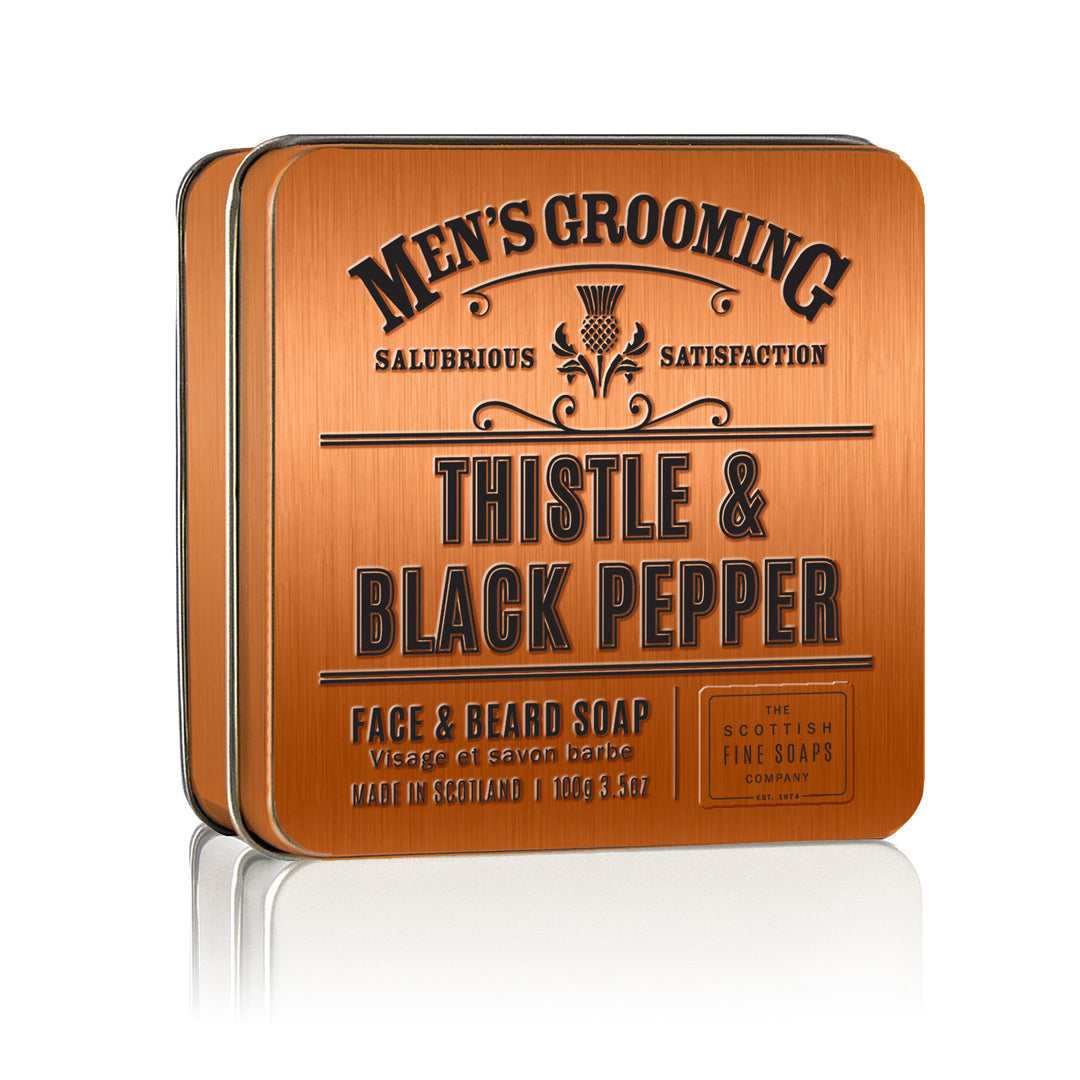 Thistle & Black Pepper Face & Beard Soap, 100g | Adapt Avenue
