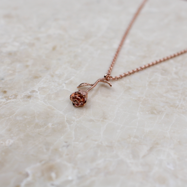 Infinity Sterling Silver Rose Necklace - Rose Gold - Adapt Avenue