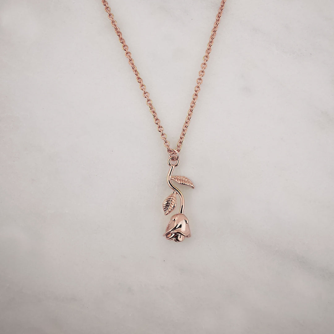Infinity Sterling Silver Rose Necklace - Rose Gold - Adapt Avenue