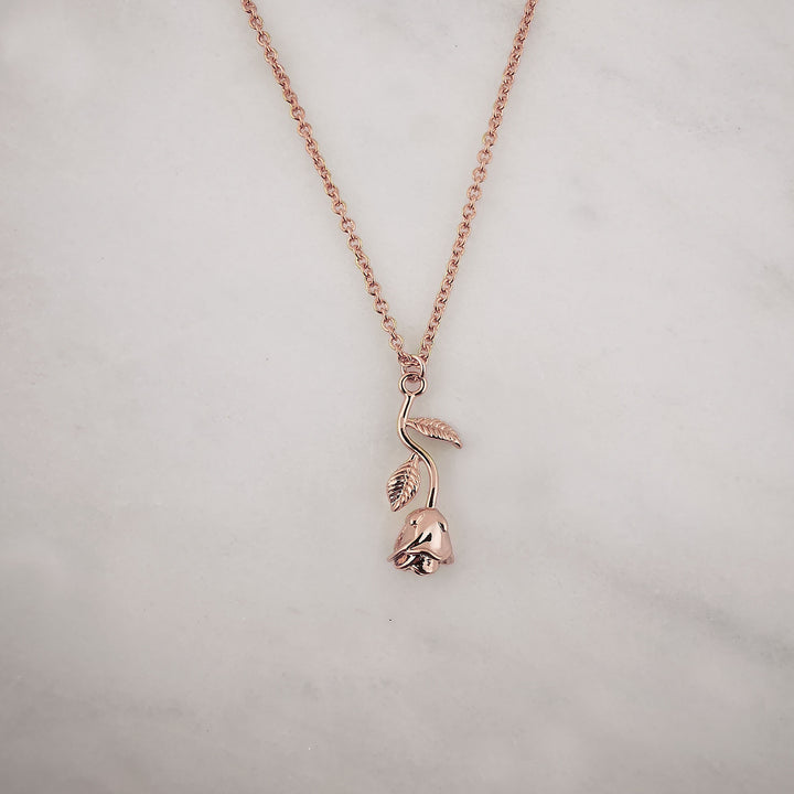 Infinity Sterling Silver Rose Necklace - Rose Gold - Adapt Avenue